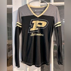 College Long sleeve, Purdue, tight v neck long sleeve, size medium